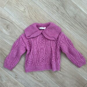Zara Kids Mauve Cable Knit Turtleneck Sweater